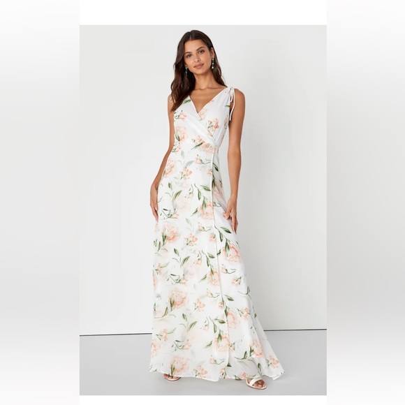 Lulus Romantic Possibilities White Floral Print Maxi Dress - Picture 1 of 9